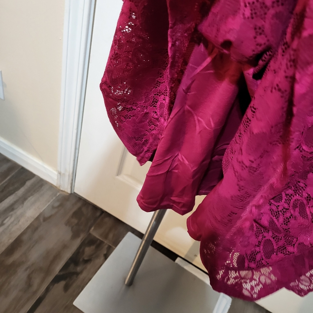 Torrid Pink Fuchsia Lace Knee-Lenght Dress - Picture 10 of 16